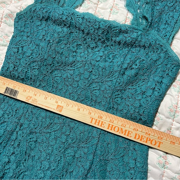 Adrianna Papell Turquoise Lace Cocktail Dress 4 - Picture 12 of 12